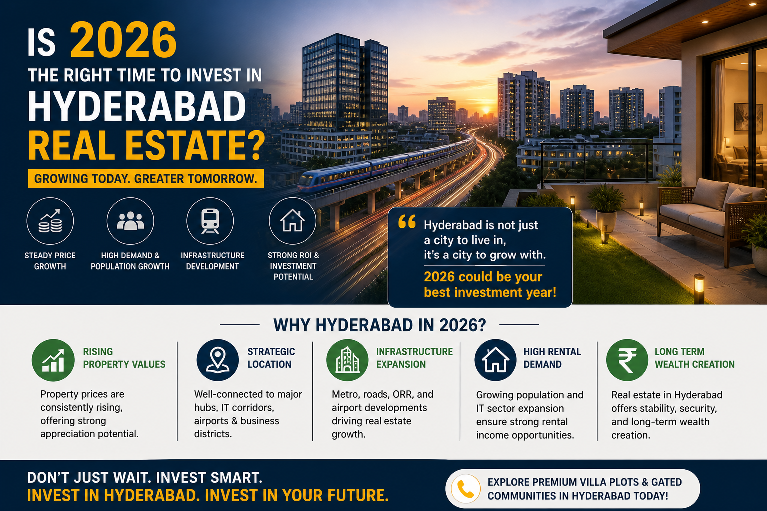 Hyderabad real estate investment opportunities 2026 villas and apartments