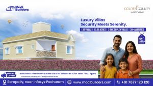 ModiBuilders luxury villa exterior with garden – ideal for modern families